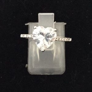Sterling silver white sapphire ring